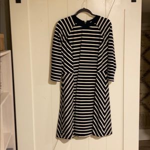 Navy blue and white stripped dress
